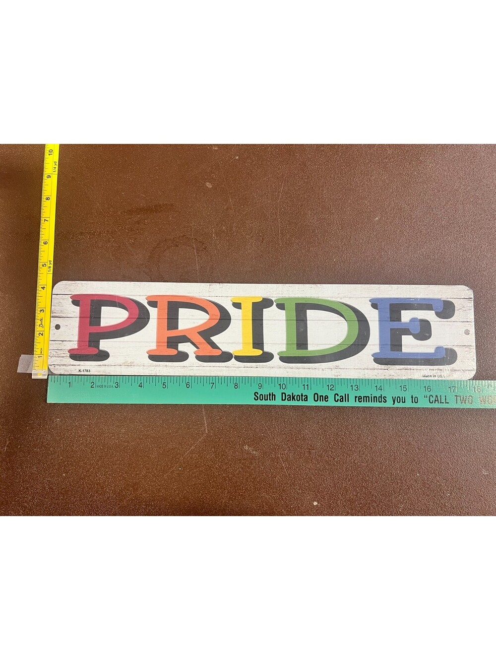 Pride Rainbow 4x18 Aluminum Metal Sign LGBTQ Wall Decor Made in USA